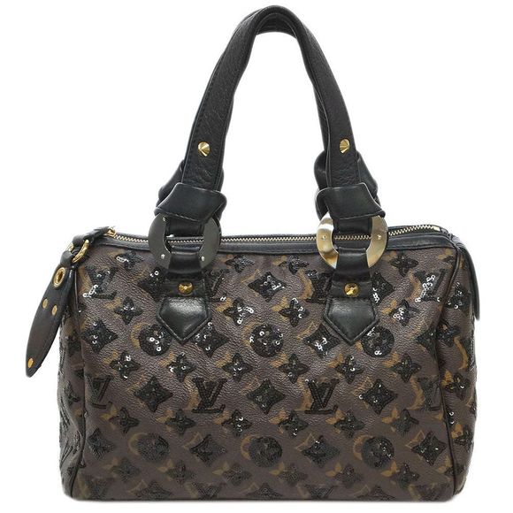 Louis Vuitton Monogram Eclipse Speedy Sequin Noir Black - Picture 1 of 10